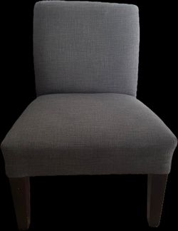 Set of 2 Gray Upholstered Armless Accent Chairs – Good Condition