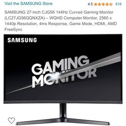 27 Inch Curved  WQHD gaming monitor - 144hz