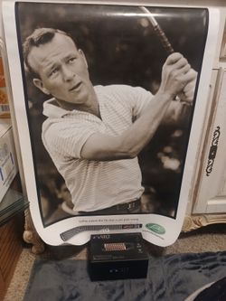 Arnold Palmer "the original" putter and 3ft by 3ft poster