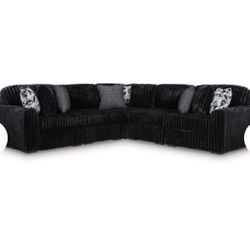 Three Piece Fuzzy Sectional