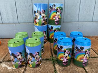 Mickey Minnie Pluto Tin Piggy / Coin Bank