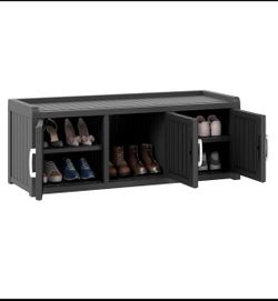 New Open Box NBYSGO Indoor/Outdoor Waterproof UV-Resistant Resin Storage Bench