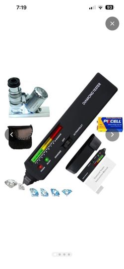 Diamond Tester Professional Diamond Tester Pen with UV Light, 60X Mini LED Magnifying, Jewelry Gem Tester Pen, Professional Diamond for Novice and Exp