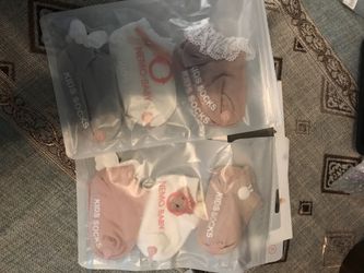 6 pairs of baby girl socks