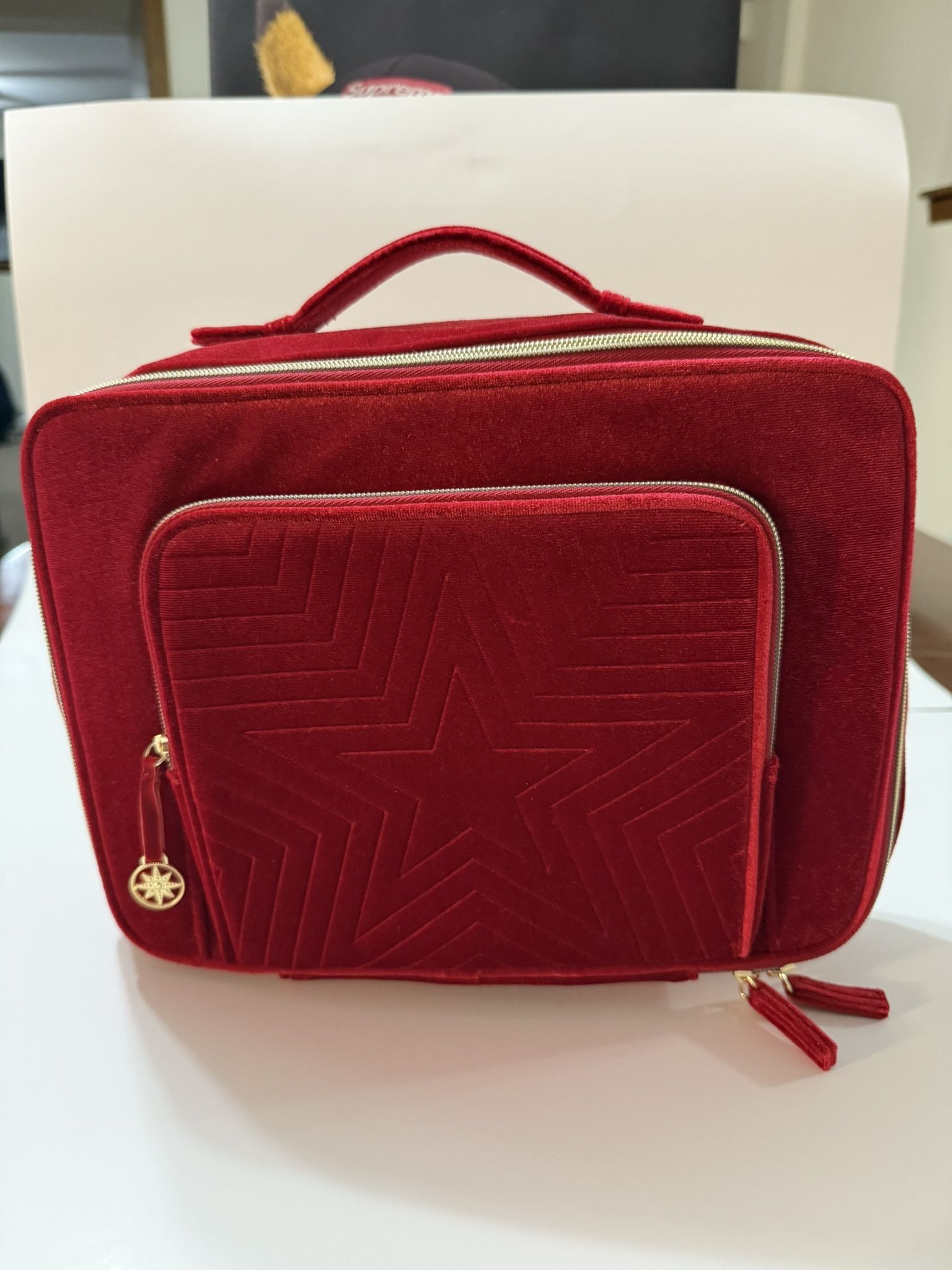 Estee Lauder  Train Case Bag 2023 Limited Edition ~Red Velvet~ with Handle