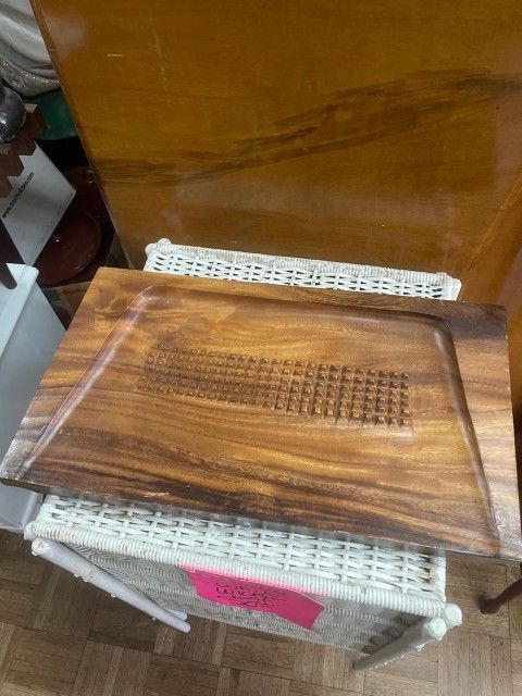 Large Wood Meat Tray Serving Plate Vintage