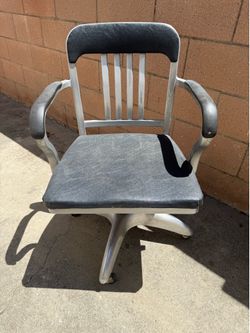 MID CENTURY GENERAL FIREPROOFING CO GOOD FORM ALUMINUM SPACE AGE ATOMIC CHAIR