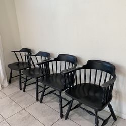 Four Black Wooden Chairs $120.00