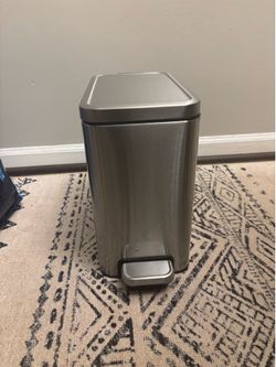 NEW Small Stainless Steel Step Trash Can with Soft-Close Lid