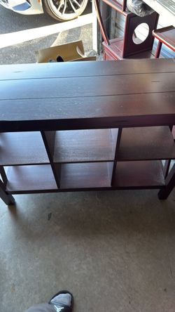 Dark Wood 6-Cube Storage Shelf