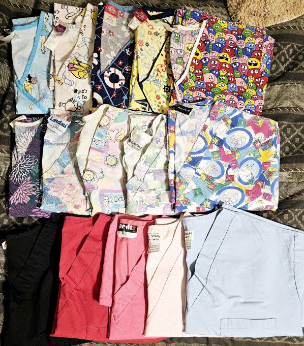 Woman's Scrubs Tops Patterns and Plain