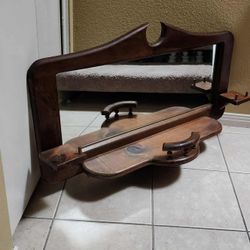 Vintage Victorian-era Wall Mounted Hall Mirror With Shelfs And Pegs/hooks Only local Public Meeting.