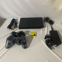 Sony PlayStation 2 Console Slim Tested And Working With Controller 