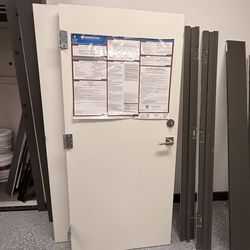 Solid wood double doors with frame and heavy lock set