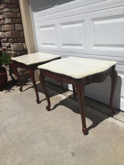 Antique marble top tables
