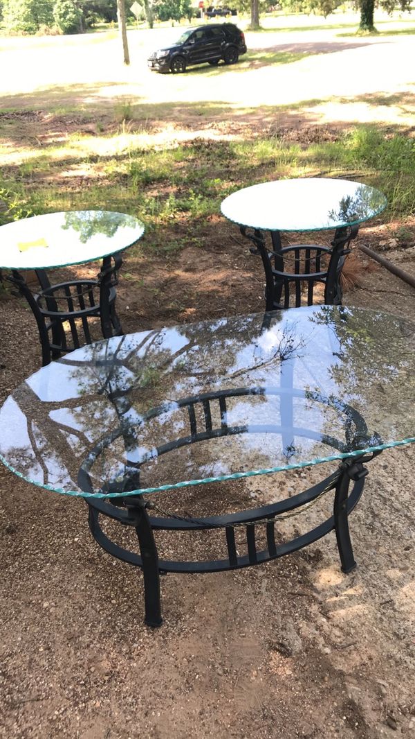 3 Wrought Iron Tables Coffee And 2 End Furniture In Tyler 3 Wrought Iron Tables Coffee And 2 End Furniture In Tyler Tx Offerup