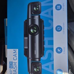 360° Dash Cam Front and Rear Inside, 4 Channel FHD 4 * 1080P, Wi-Fi GPS Voice Control Car Camera, Front 2K+1080P*2 Dash Camera for Cars, with 64GB SD 