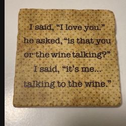 “I Love Wine” New Custom Ceramic Table Top Coaster 