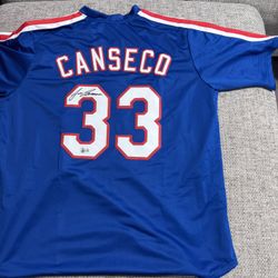 Jose Canseco Signed Autograph Custom Jersey - JSA COA - Texas Rangers