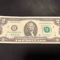 $2 bill USD Thomas Jefferson 2017 Series Uncirculated