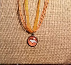 Denver bronco charm necklace