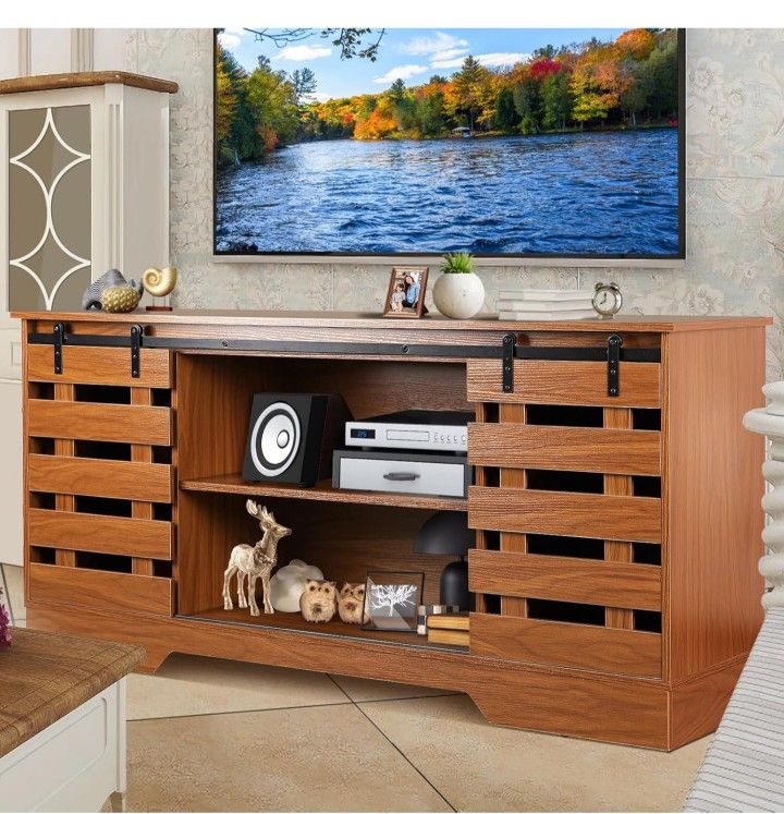 Farmhouse Barn Door Style Entertainment Center