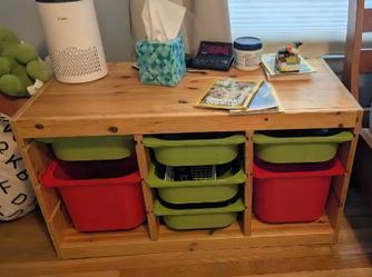 IKEA TROFAST Storage Unit with Bins 37x17x21