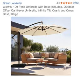 Umbrella 10ft offset with base