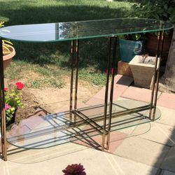 Brand New Metal Frame And Glass Entry Table 