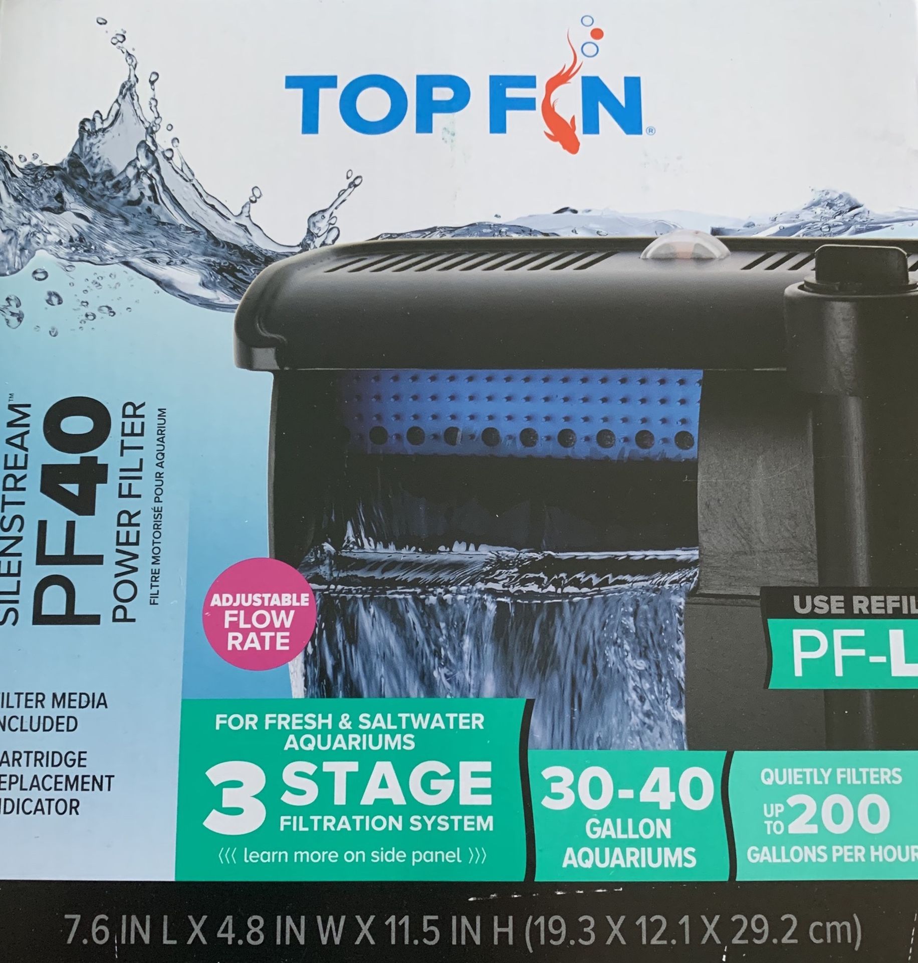 Top Fin PF40 Power Filter For Aquarium