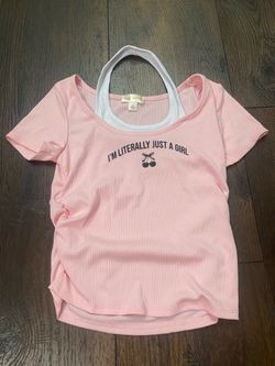 Girls pink shirt size 10/12 J for Justify #23