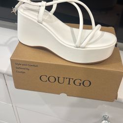 White Wedge Heel