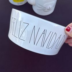 Rae Dunn Feliz Navidad Dog Bowl