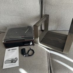 Victrola 3-IN-1 Turntable Record Player with Record Stand