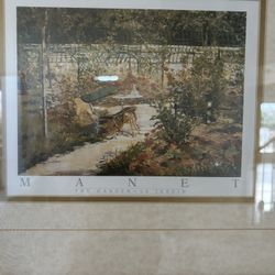 Gold Framed Print “The Bench, Garden At Versailles” By Edouard Manet