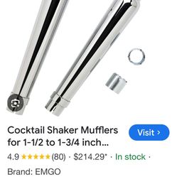 Harley Cocktail Shaker Exhaust Pipes.  