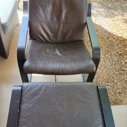 Ikea Poang Chair With Ottoman