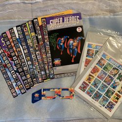 Superheroes Stamp/ Comic Book Collection 