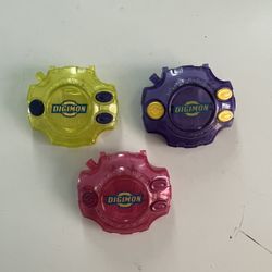 1999 Bandai Digimon Adventure Digivice Taichi Clips Lot of 3 