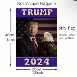 NEW - Double-sided Trump 2024 Eagle Garden Flag - MAGA 