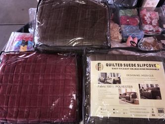 Quilted Suede Slipcover