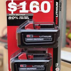 Milwaukee High Output 6.0 Ah. Battery Pack $160...Each Pack Firm On Price.... Pickup Only 
