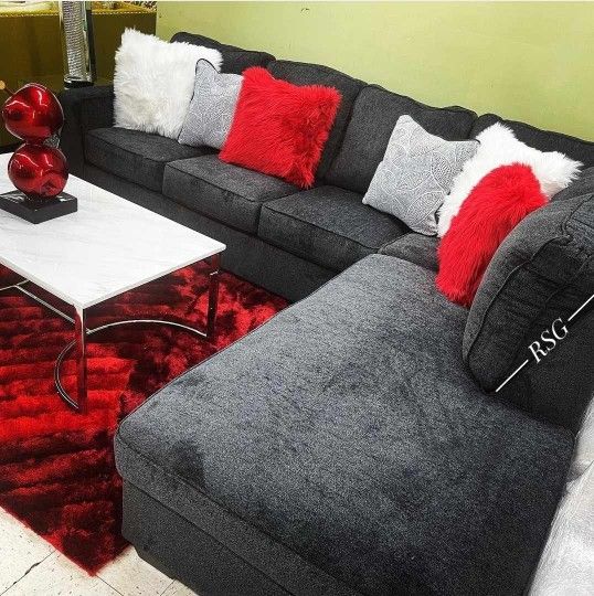Color Options L Shaped Sectional Sofa With Lounge Chaise Set ⭐$39 Down Payment with Financing ⭐ 90 Days same as cash