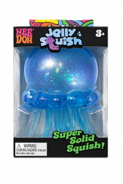 Nee Doh Jelly Squish Super Solid Blue Sensory Tactile Squeeze Toy 3+