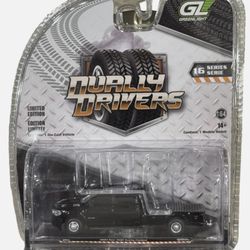 Greenlight Dually Drivers Series 16 2023 Ram 3500 Dually Flatbed Black 1/64