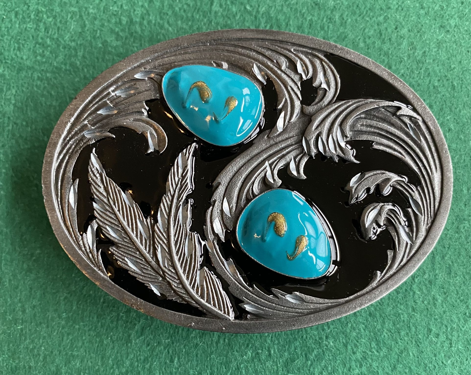 Turquoise Scroll Belt Buckle NEW