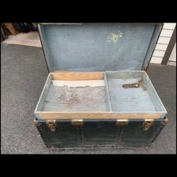 Free Vintage Storage Trunk. Bottom and one side have damage.