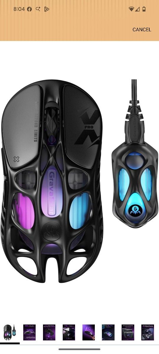 GravaStar Mercury X Pro Wireless Gaming Mouse, Come with 8K Dongle