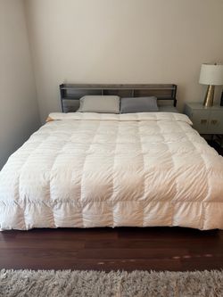 King Bed Frame + Nest Bedding OWL Natural Latex Hybrid Mattress – Excellent Condition