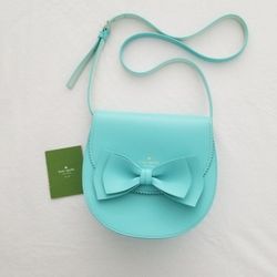 Kate Spade mint color shoulder crossbody bag with bow detail